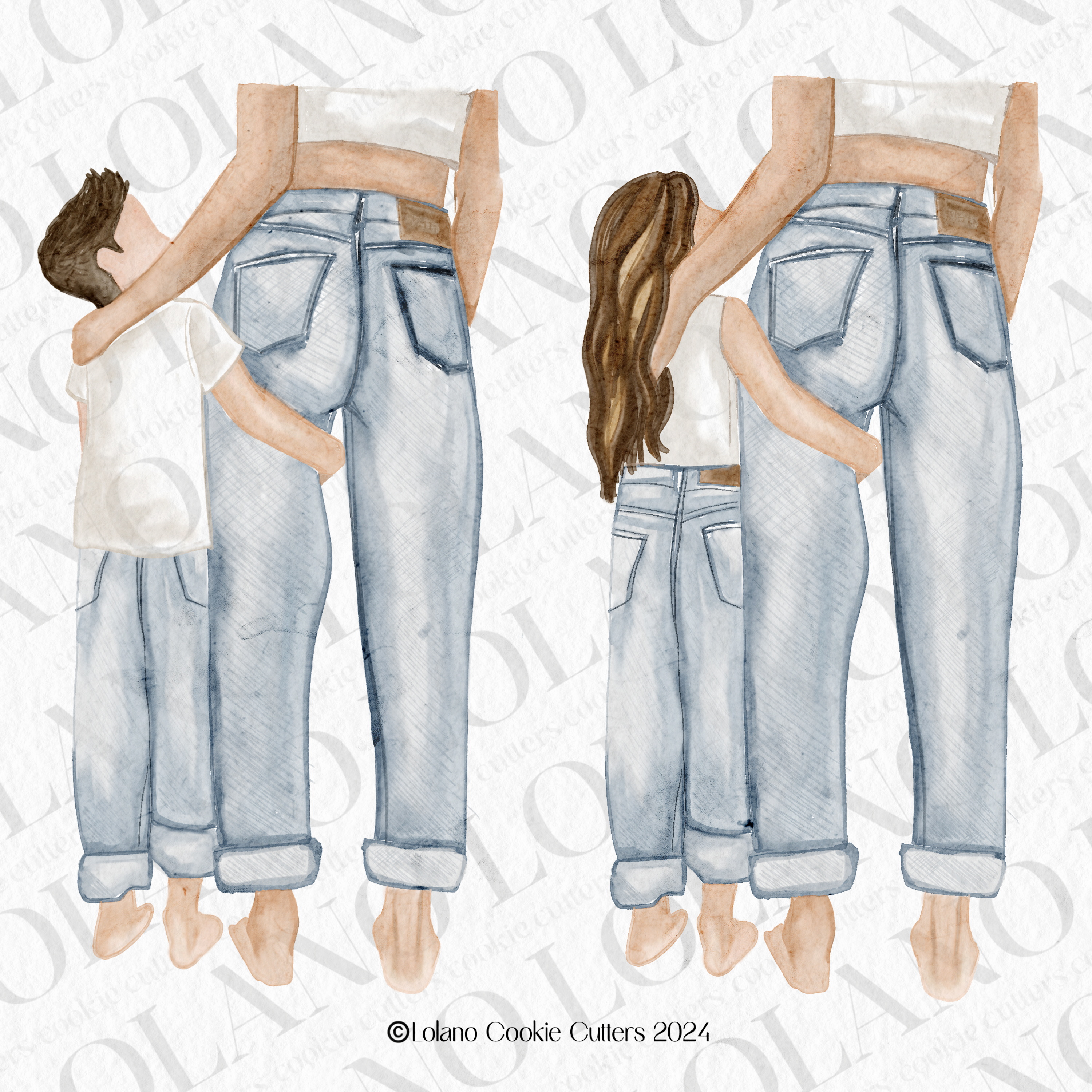 Mom with Daughter and Son Cookie Cutter STL FILES